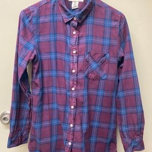 Purple flannel cardigan